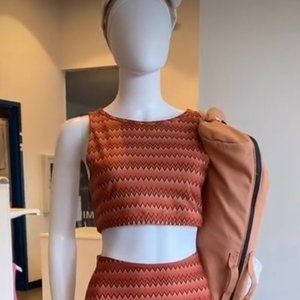 Orange Chevron Leggings & Crop Top